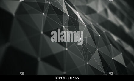 Abstraktion geometrische Komposition mit Punkten, Linien und Dreiecke, abstrakte futuristische Hintergrund für design Stockfoto