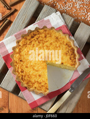 Rijsttaart. Belgische Reis Torte. Belgien-Niederlande-Essen Stockfoto