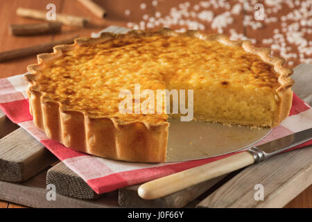 Rijsttaart. Belgische Reis Torte. Belgien-Niederlande-Essen Stockfoto