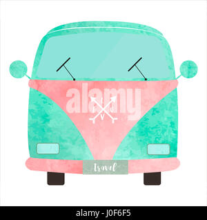 Liebe van mit Aquarell-Effekt in blau und pink Stockfoto