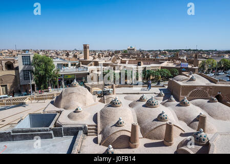 Kleinen Kuppeln des Daches des Sultan Amir Ahmad Bathhouse aus in Kashan, Hauptstadt von Kashan County von Iran Stockfoto