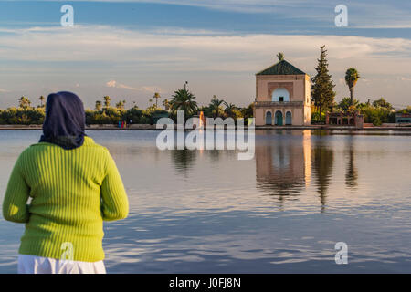 Menara-Gärten in Marrakesch (Marokko) Stockfoto