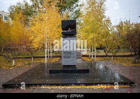 Denkmal für die Opfer der Tragödie von Tschernobyl. Das Foto wurde in Astana, der Hauptstadt von Kasachstan. Stockfoto