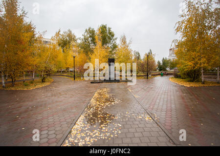 Denkmal für die Opfer der Tragödie von Tschernobyl. Das Foto wurde in Astana, der Hauptstadt von Kasachstan. Stockfoto