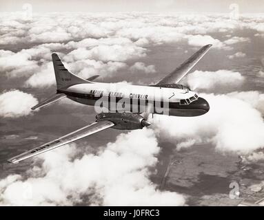 Napier Eland Airliner G ANVP eine Convair Liner 340 im Flug über Bedfordshire August 1956 Stockfoto