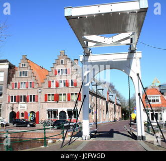 17. Jahrhundert Lager Dutch East India Company (Vereenigde Oostindische Compagnie) in Hoorn, Niederlande am Onder de Boompjes Kanal. Stockfoto