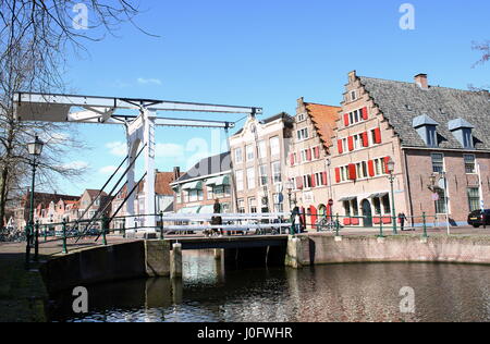 17. Jahrhundert Lager Dutch East India Company (Vereenigde Oostindische Compagnie) in Hoorn, Niederlande am Onder de Boompjes Kanal. Stockfoto