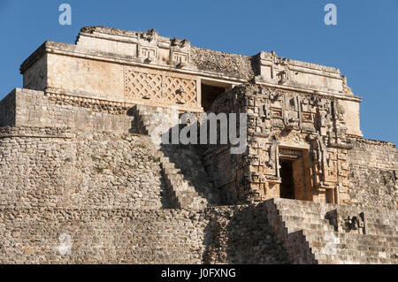 Mexiko, Yucatan, Uxmal Maya-Stätte, Casa del Adivino Stockfoto