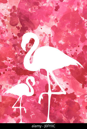 Zwei Flamingos digitalen Kunstdruck/Poster Stockfoto