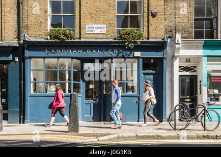 Die Langham Galerie auf Lamb es Conduit Street in Bloomsbury, London, UK Stockfoto