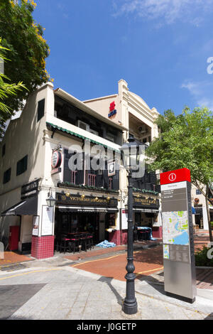 Der Penny Black Pub, Boat Quay, Singapur Stockfoto