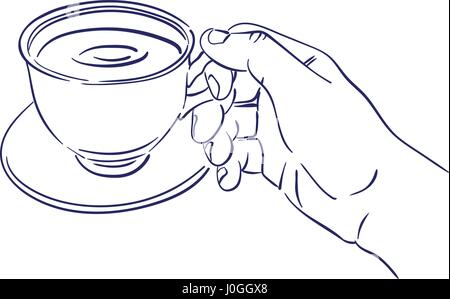 Tasse Kaffee in der hand Stock Vektor
