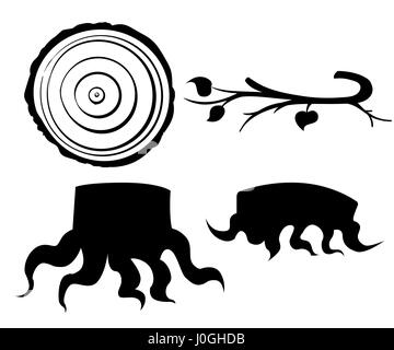 Dekor-Muster Flora Symbolsatz für Innenräume flaches Design-Stil-Vektor-illustration Stock Vektor