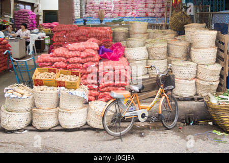 Pak Khlong Talat Obst- und Gemüsemarkt, Bangkok, Thailand Stockfoto