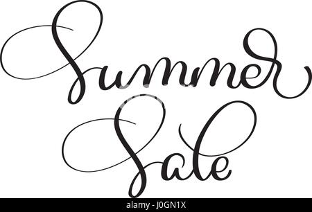 Summer Sale Vektor Vintage Text auf weißem Hintergrund. Kalligraphie Schrift Illustration EPS10 Stock Vektor
