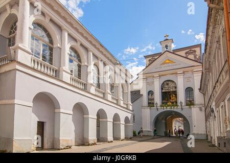 Kapelle mit der Muttergottes das Tor der Morgenröte am Heiligen Tor (Tor der Morgenröte), Vilnius, Litauen Stockfoto