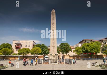 Der ägyptische Obelisk auf dem Hippodrom in Sultanahmet, Istanbul, Türkei. Stockfoto