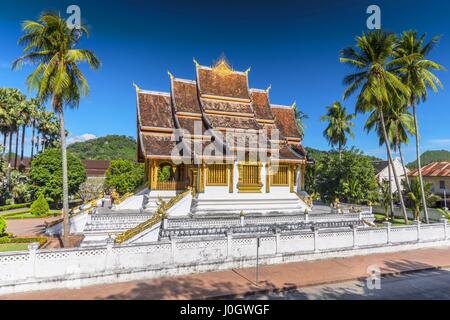 Horizontale Ansicht des Königspalast oder Haw Kham in Luang Prabang Laos. Stockfoto