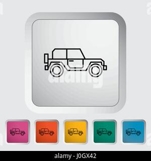 Offroad-Auto-Übersicht-Symbol auf die Schaltfläche. Vektor-Illustration. Stock Vektor