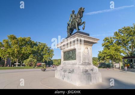 General Juan Prim Denkmal, Reiterstandbild, Parc De La Ciutadella, Barcelona, Katalonien, Spanien Stockfoto