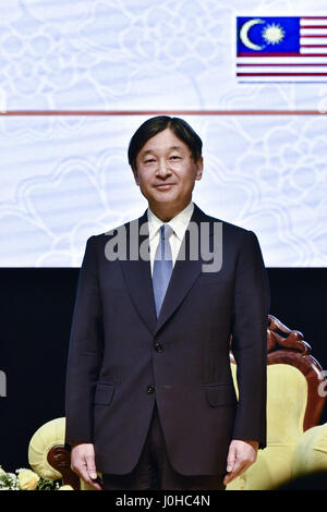 Kuala Lumpur, MALAYSIA. 14. April 2017. Japans Kronprinz Naruhito während seines Besuchs in Malaysia an Universität von Malay in Kuala Lumpur am 14. April 2017 abgebildet. Naruhito ist bei einem fünftägigen Besuch in Malaysia. Bildnachweis: Chris Jung/ZUMA Draht/Alamy Live-Nachrichten Stockfoto