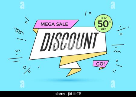 Band-Banner mit Text Rabatt Stock Vektor