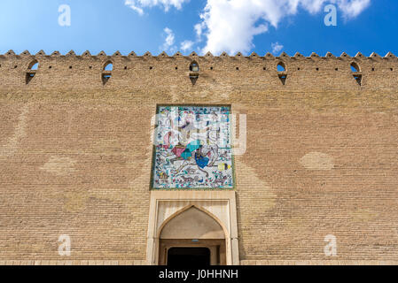 Mosaik an der Wand von Karim Khan Burg und Zitadelle (Arg-e Karim Khan) zu bauen, während der Zand Dynastie in Shiraz Stadt, Fars Provinz im Iran Stockfoto