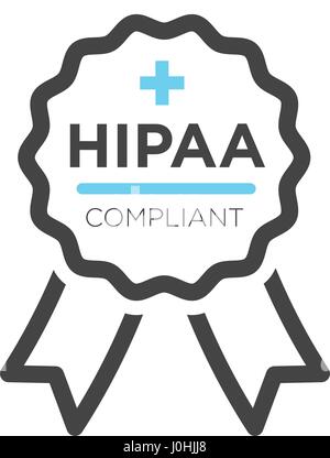 HIPAA Compliance Symbol medizinische Grafik Stock Vektor