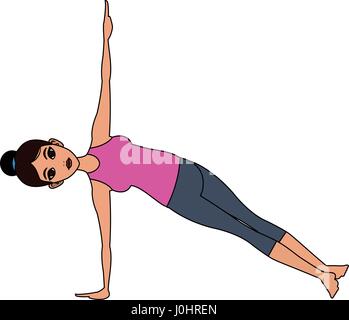 hübsche Frau, die beim Yoga Yogi Symbolbild Stock Vektor