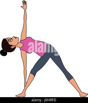 hübsche Frau, die beim Yoga Yogi Symbolbild Stock Vektor