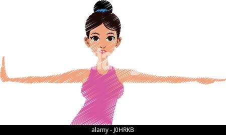 hübsche Frau, die beim Yoga Yogi Symbolbild Stock Vektor