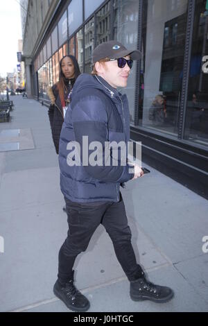 Rupert Grint und Gillian Anderson auf AOL bauen mit: Rupert Grint, Gillian Anderson wo: Manhattan, New York, Vereinigte Staaten, wann: 14. März 2017 Stockfoto