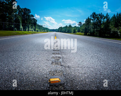 Road View Perspektive, Louisiana, USA Stockfoto