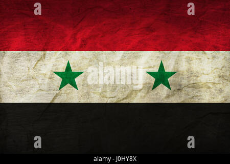 Syrische Flagge auf einem Blatt Papier Stockfoto