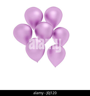 Rosa Luftballons auf isoliert weiss in 3D Rendern Bild Stockfoto