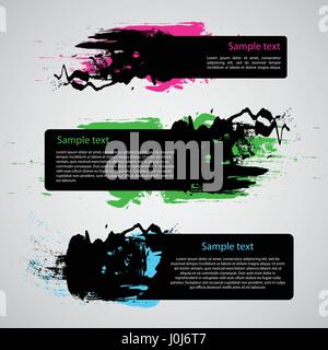 Set von drei Bezeichnungen Grunge oder Banner - sprudelt Set Abstrakt bunt Runde Farbe Splash Rede Konzeptdesign - Illustration in bearbeitbares Vektor Stock Vektor