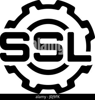 Symbol "SSL-Einstellungen". Flaches Design. Stock Vektor