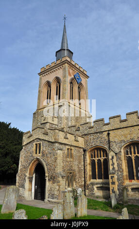 Kirche St Mary the Virgin, Baldock, Hertfordshire, England, Vereinigtes Königreich Stockfoto