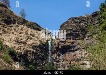 Pen Sie Pych Wasserfall oberhalb von Blaencwm im Rhondda Valley, South Wales, Australia Stockfoto