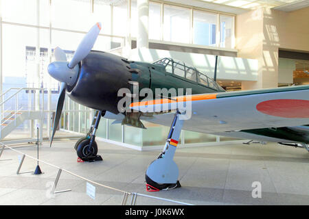 Mitsubishi A6M Zero bei Yushukan Museum Tokio Japan Stockfoto