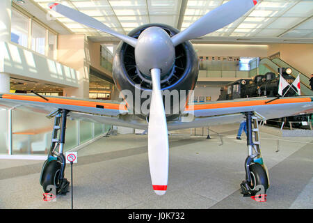 Mitsubishi A6M Zero bei Yushukan Museum Tokio Japan Stockfoto