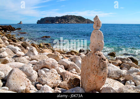 Blick auf den Strand in L'Estartit, Costa Brava, Girona, Spanien Stockfoto