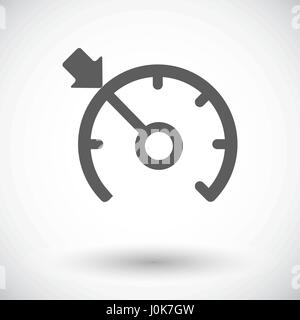 Cruise Control. Einzelne flache Symbol auf weißem Hintergrund. Vektor-Illustration. Stock Vektor