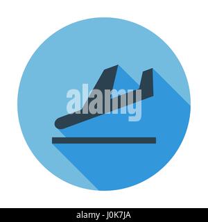 Abfahrt. Einzelne flache Farbe Symbol. Vektor-Illustration. Stock Vektor