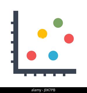 Dot Diagramm Vektor Icon. Flach-Symbol auf dem weißen Hintergrund isoliert. Editierbare EPS-Datei. Vektor-Illustration. Stock Vektor