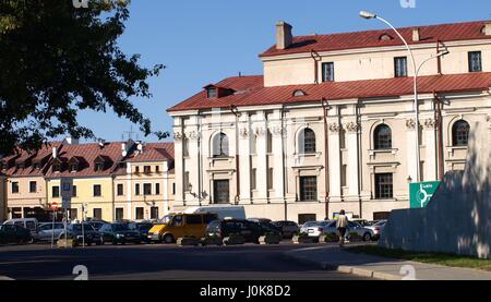 Altes Haus mit dekorativen Architektur Details im alten Stadtzentrum in Zamosc, Polen Stockfoto