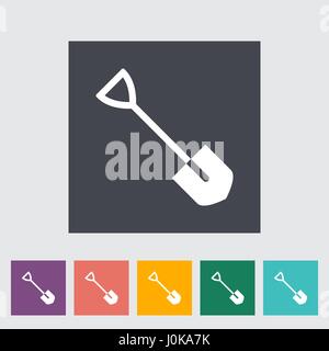 Schaufel. Einzelne flache Symbol auf die Schaltfläche. Vektor-Illustration. Stock Vektor