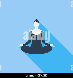 Yoga-flach-Symbol. Stock Vektor