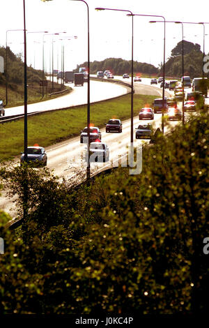 Verkehr auf theA167, Gateshead Stockfoto