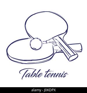 Tischtennisschläger und ball Stock Vektor